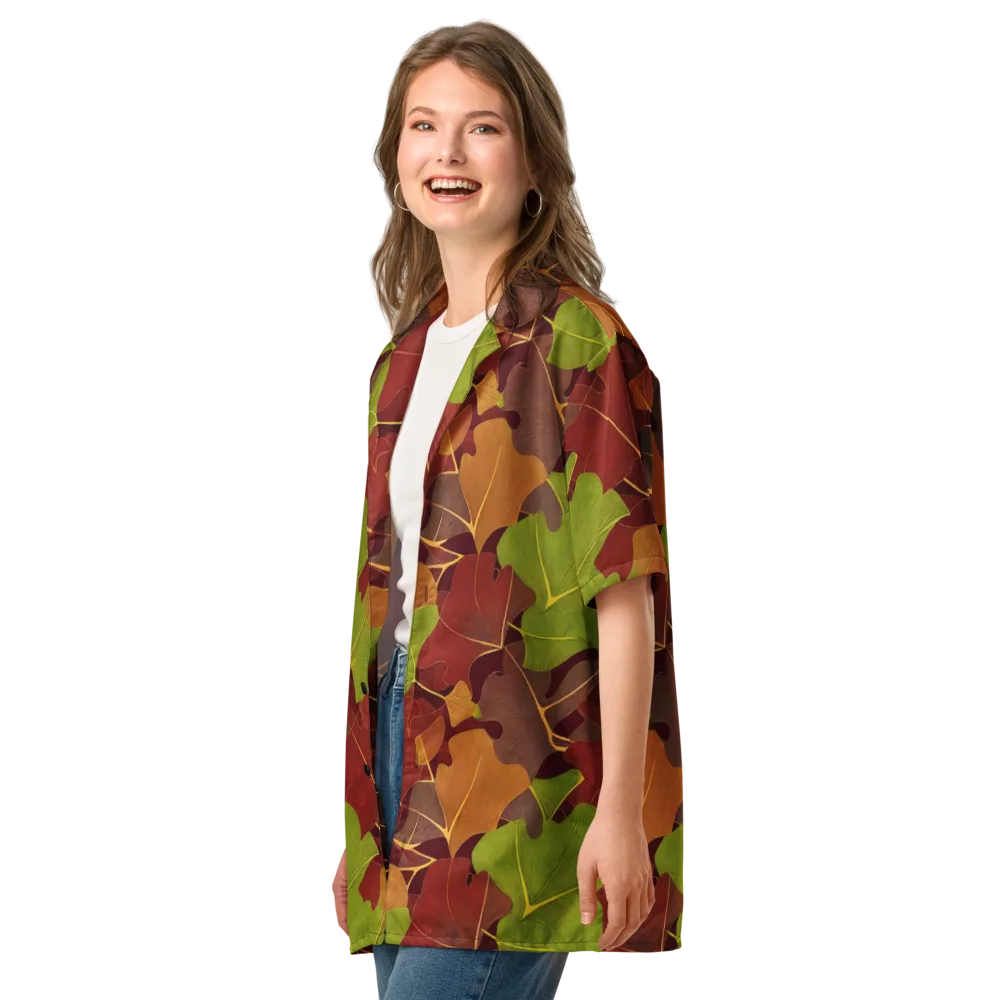 Ginkgo Grove on Button Shirt — Left Front