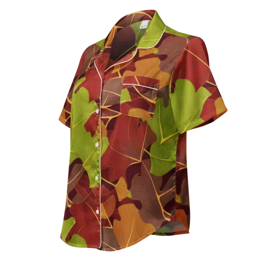 Ginkgo Grove on a Women's Short Sleeve Pajama Top
