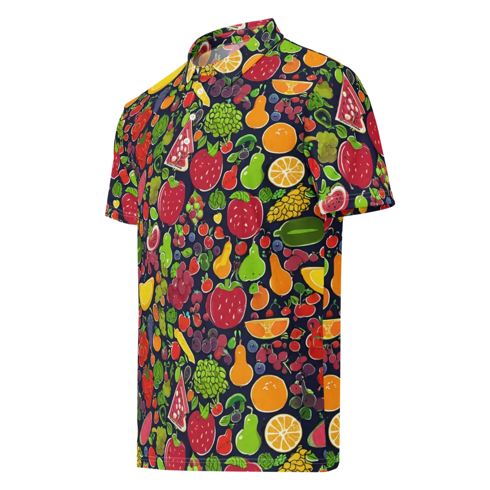 Midnight Market on Men's Slim Fit Polo Shirt — Left Front