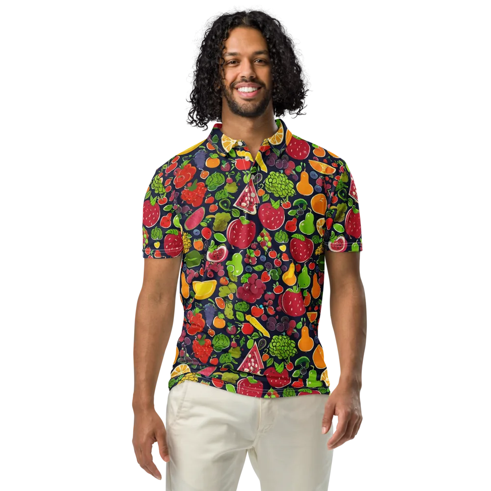 Midnight Market on Men's Slim Fit Polo Shirt — Front