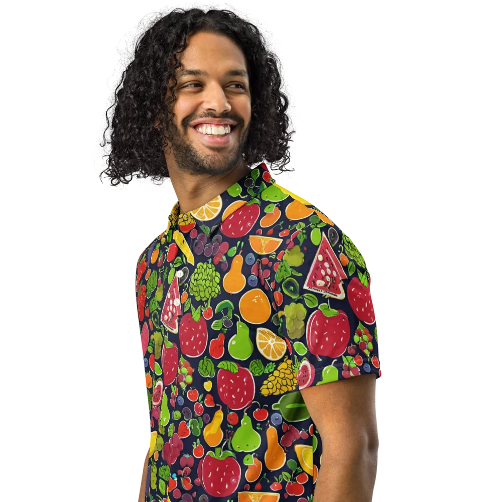 Midnight Market on Men's Slim Fit Polo Shirt — Left Front