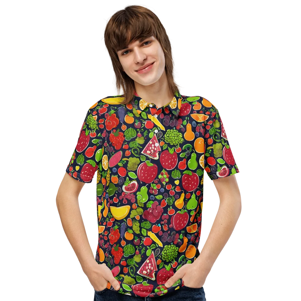 Midnight Market on Men's Slim Fit Polo Shirt — Front