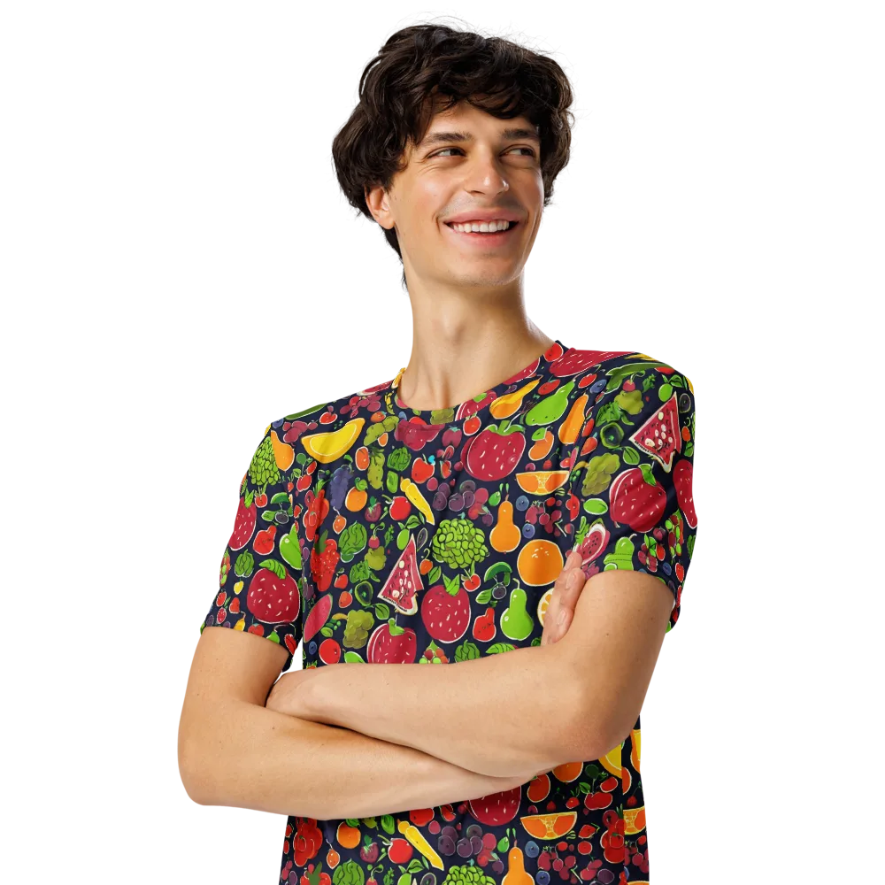 Midnight Market on Men's Crew Neck T-Shirt — Left Front