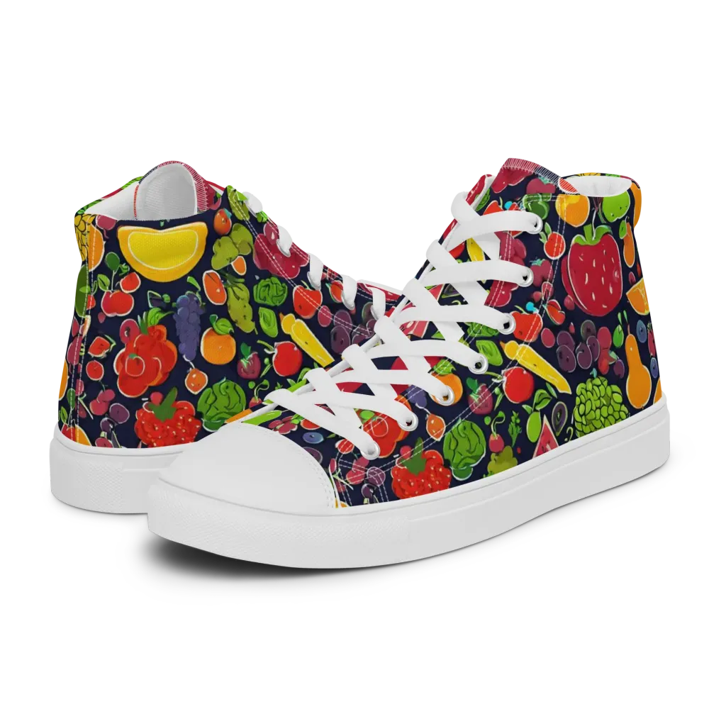 Midnight Market on Women's High Top Canvas Shoes — Left