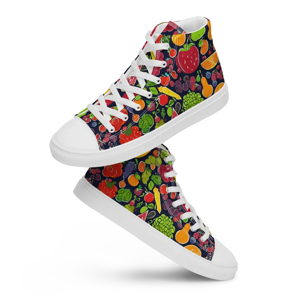 Midnight Market on Women's High Top Canvas Shoes — Front