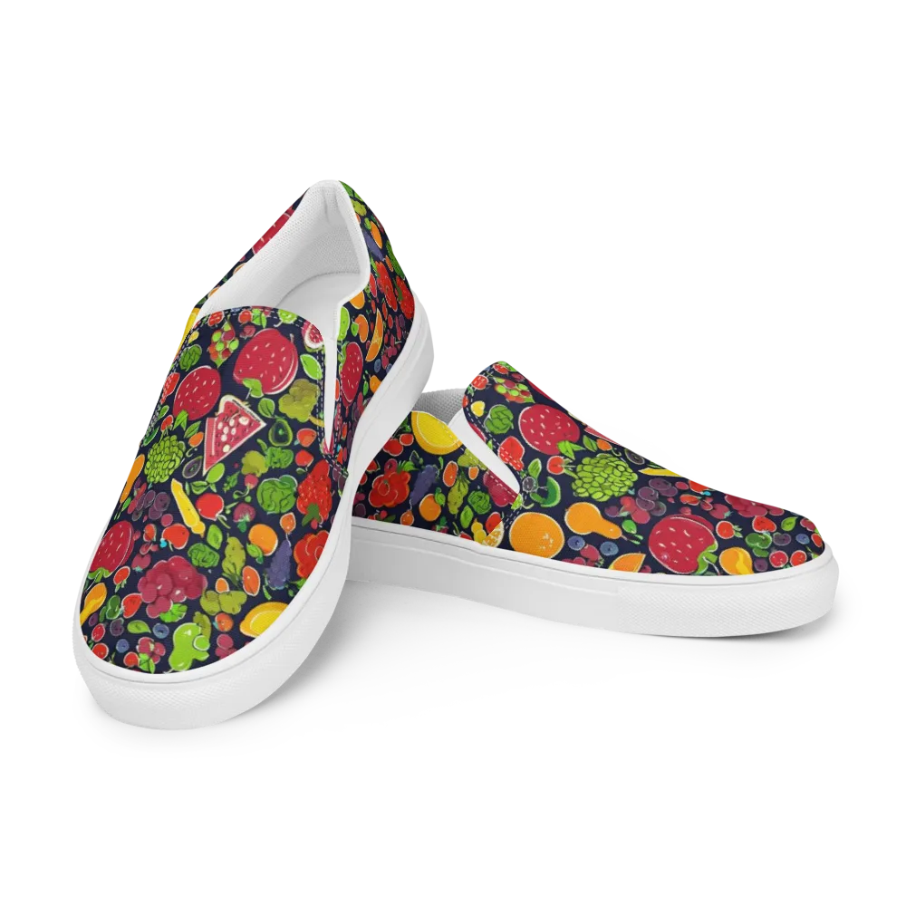 Midnight Market on Men's Slip-On Canvas Shoes — Left Front