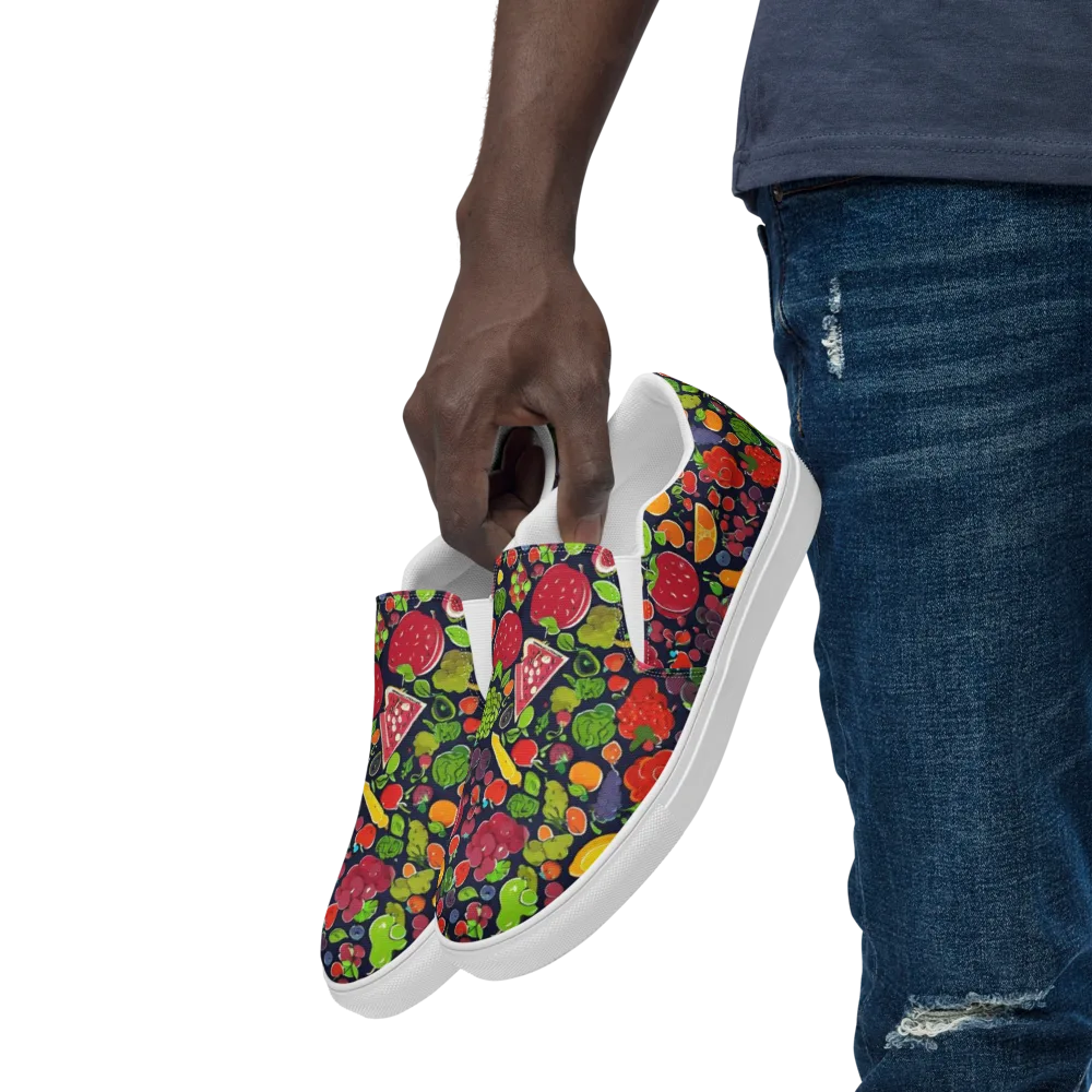 Midnight Market on Men's Slip-On Canvas Shoes — Left Front