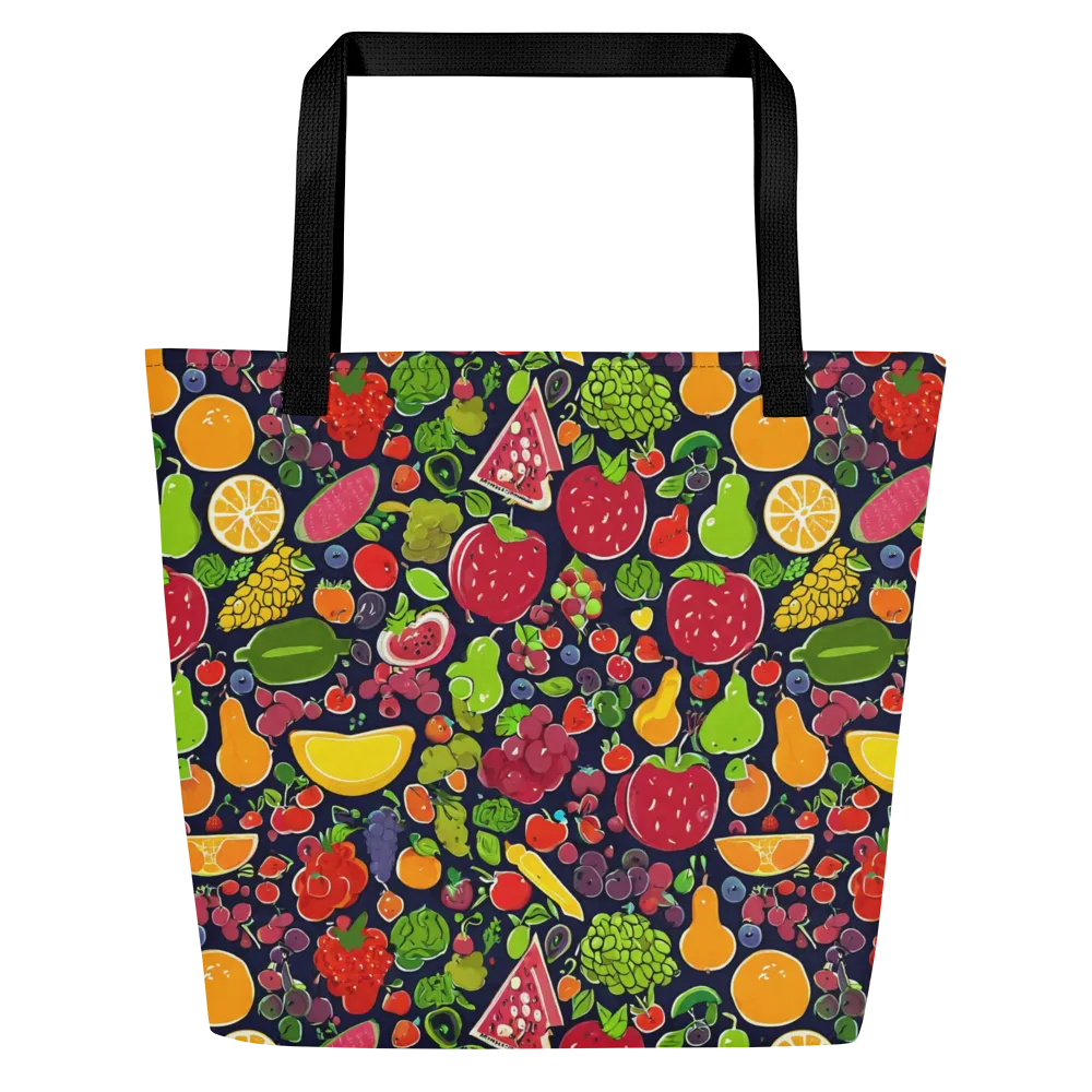 Midnight Market on Large Tote Bag W/ Pocket — Front