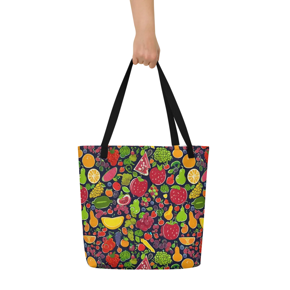 Midnight Market on Large Tote Bag W/ Pocket — Front