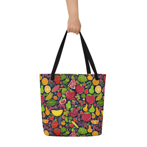 Midnight Market on a Large Tote Bag W/ Pocket