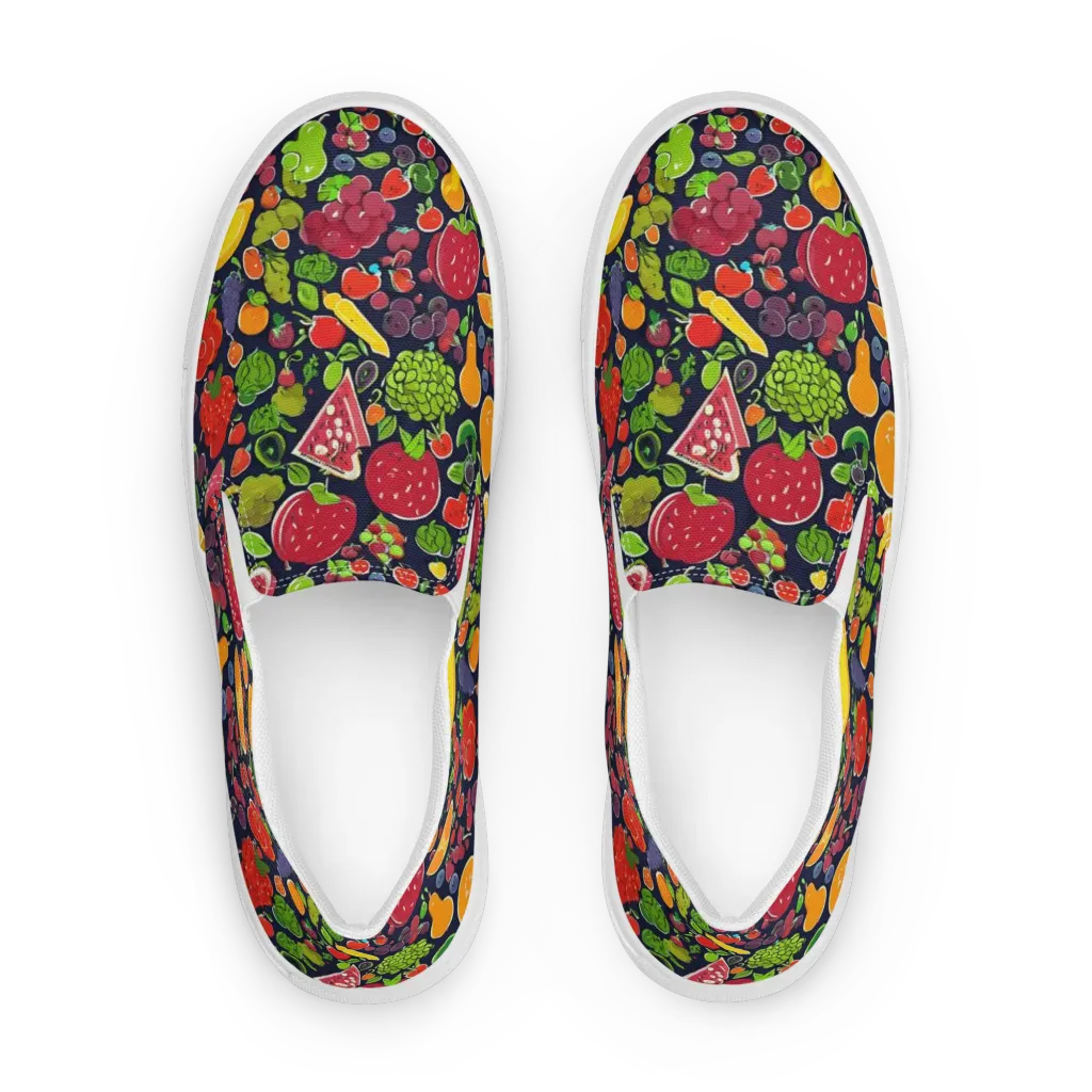 Midnight Market on Women's Slip-On Canvas Shoes — Front