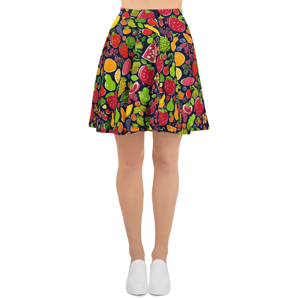 Midnight Market on Skater Skirt — Front