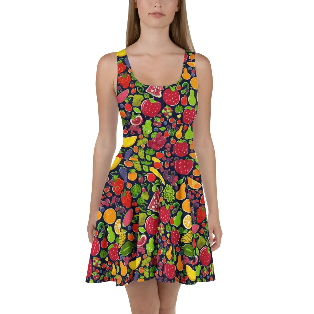 Midnight Market on Skater Dress — Front