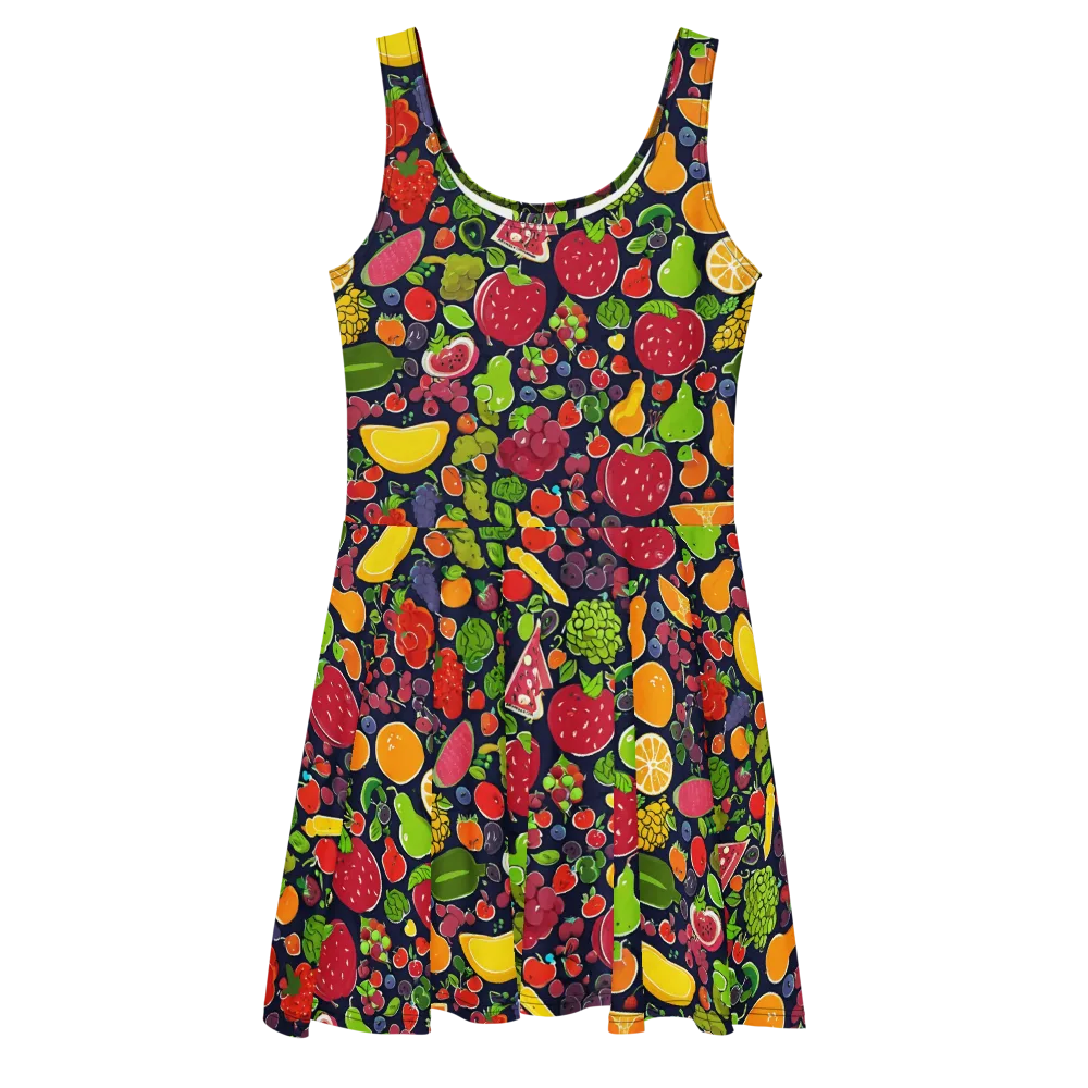 Midnight Market on Skater Dress — Front