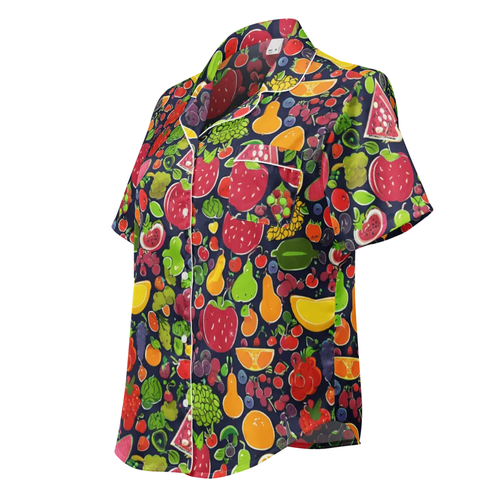 Midnight Market on Women's Short Sleeve Pajama Top — Left Front