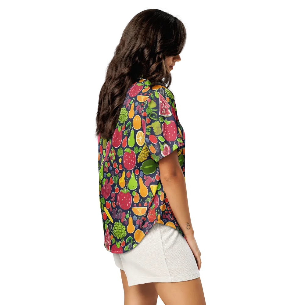 Midnight Market on Women's Short Sleeve Pajama Top — Right Back