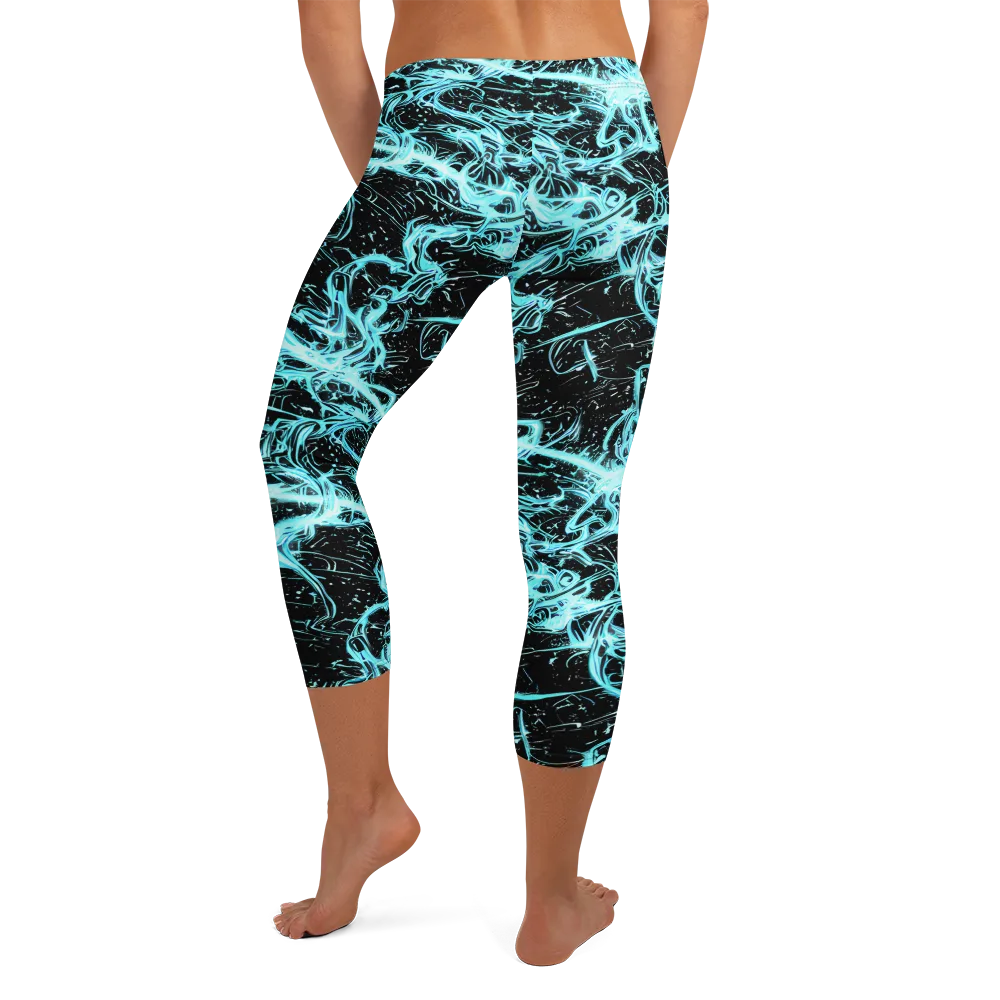 Snyder Swirls on Capri Leggings — Back