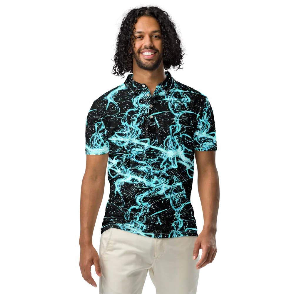 Snyder Swirls on Men's Slim Fit Polo Shirt — Front