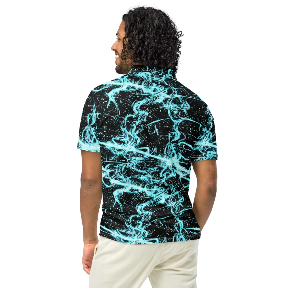 Snyder Swirls on Men's Slim Fit Polo Shirt — Back