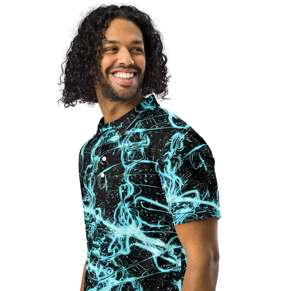 Snyder Swirls on Men's Slim Fit Polo Shirt — Left Front