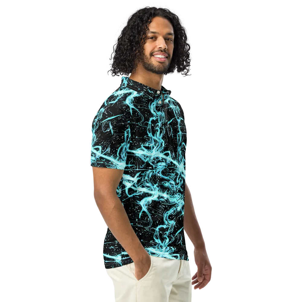 Snyder Swirls on Men's Slim Fit Polo Shirt — Right Front