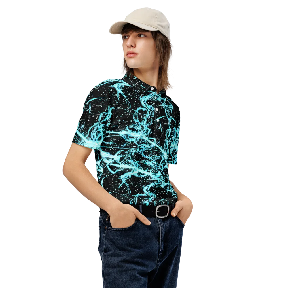 Snyder Swirls on Men's Slim Fit Polo Shirt — Right Front