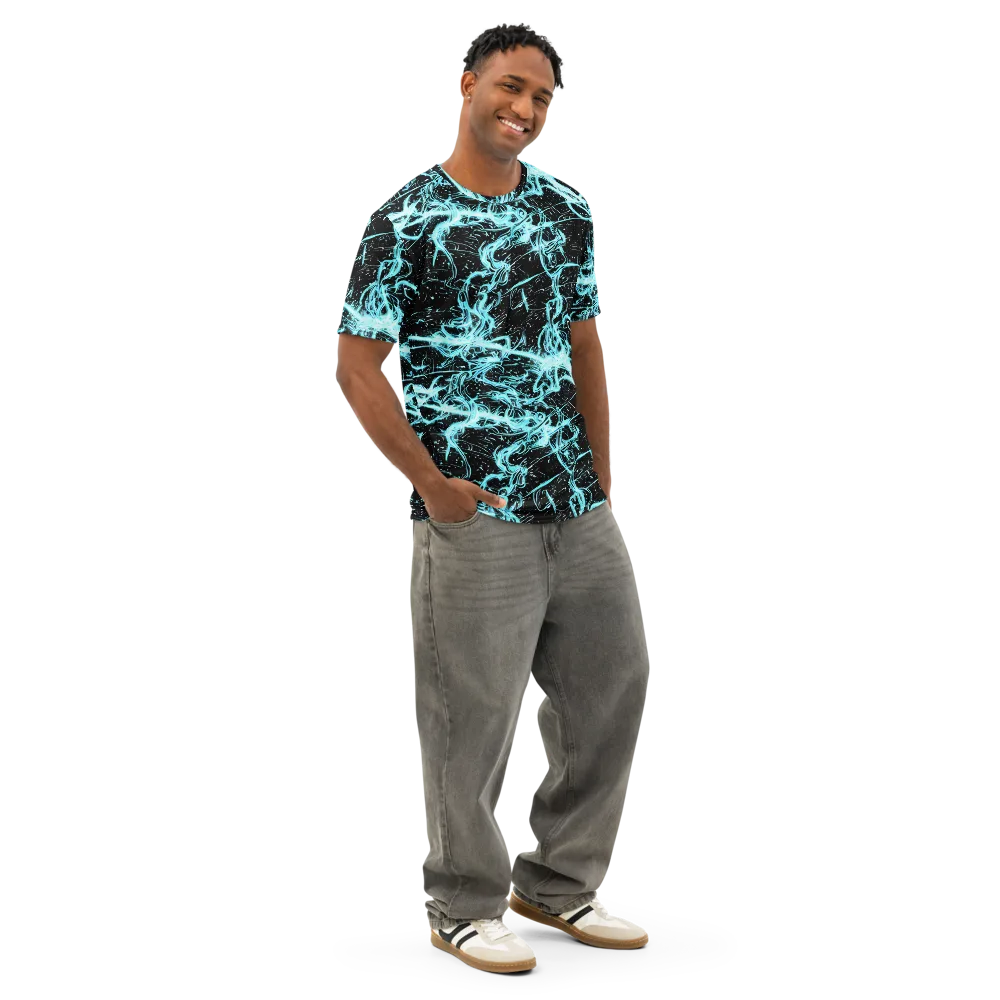 Snyder Swirls on Men's Cotton Crew Neck T-Shirt — Right Front