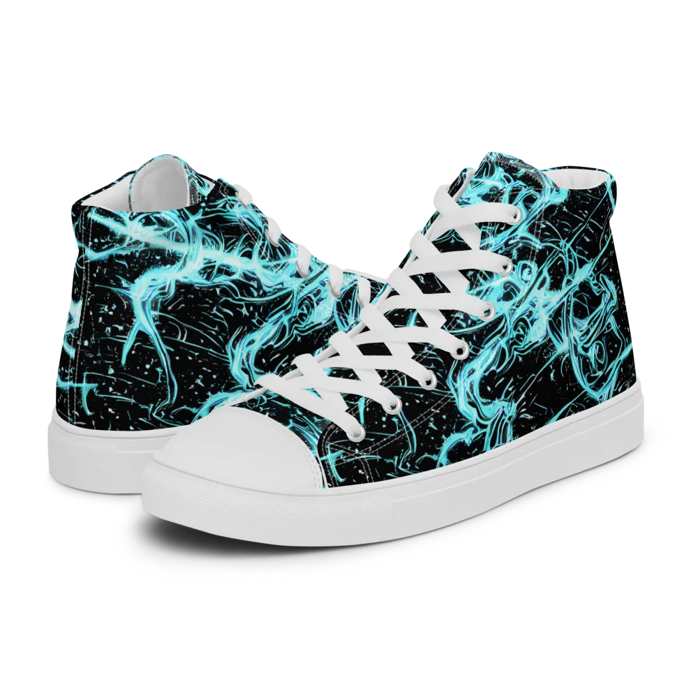 Snyder Swirls on Men's High Top Canvas Shoes — Left