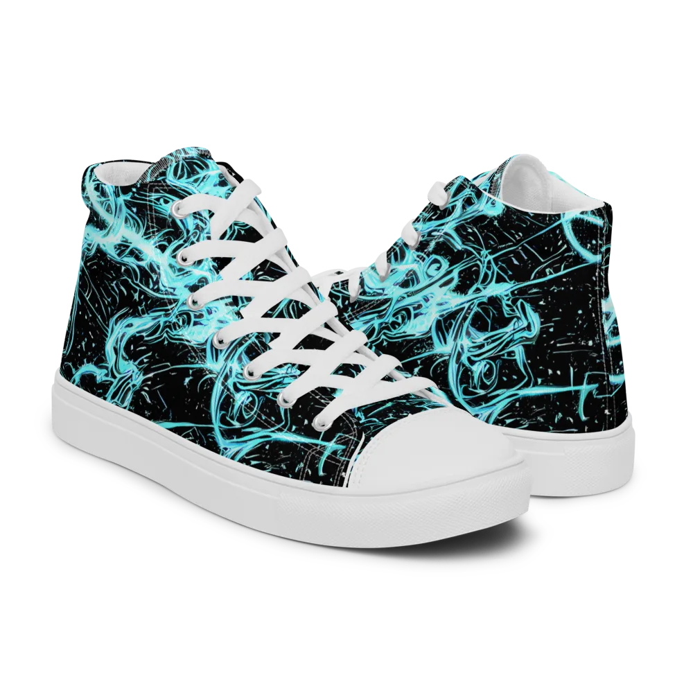Snyder Swirls on Men's High Top Canvas Shoes — Right