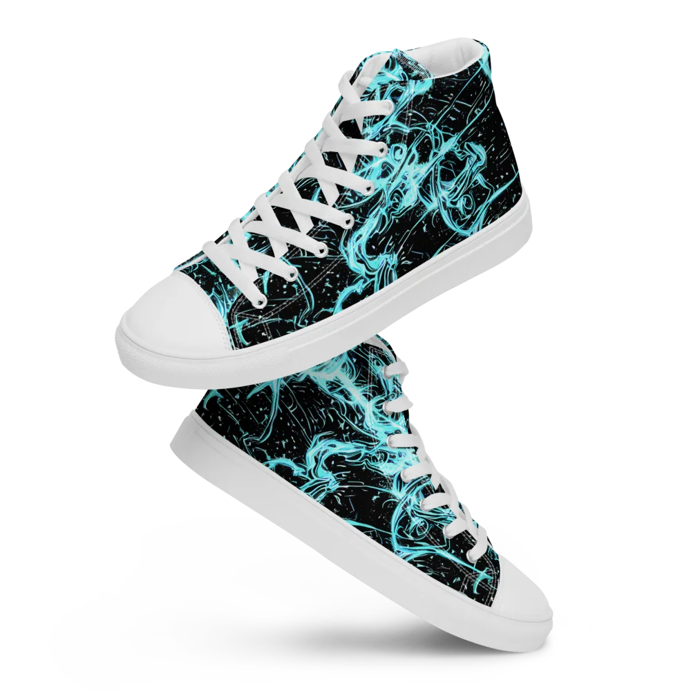 Snyder Swirls on Men's High Top Canvas Shoes — Front