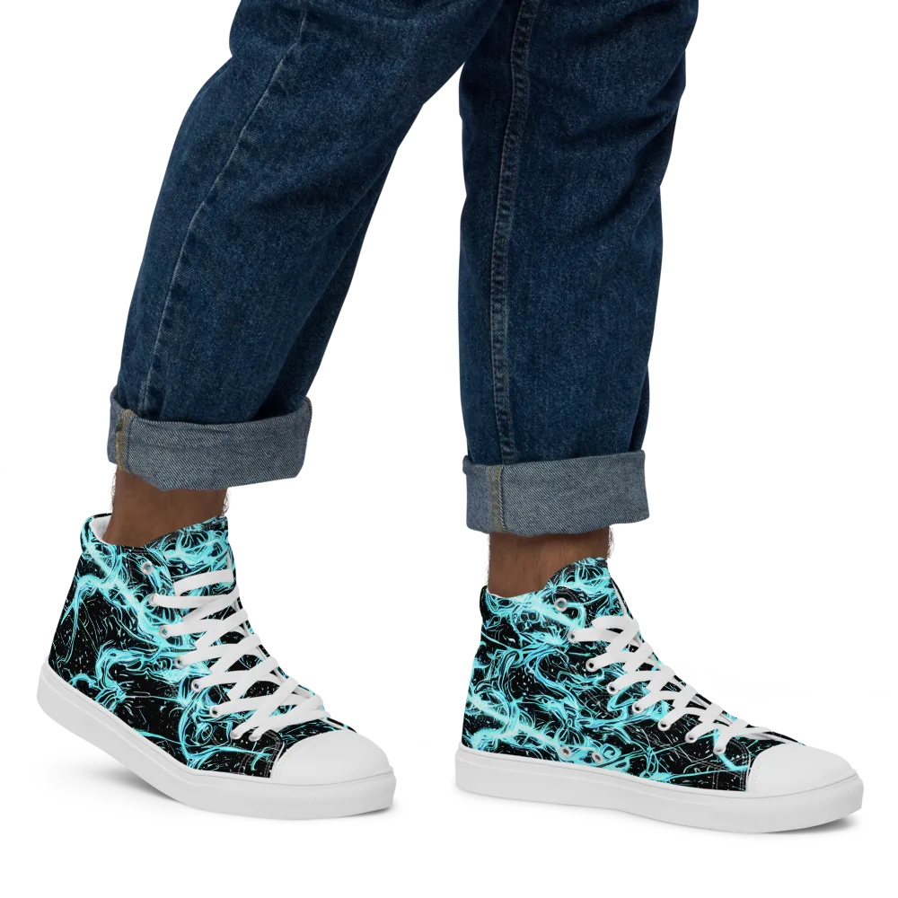 Snyder Swirls on Men's High Top Canvas Shoes — Right
