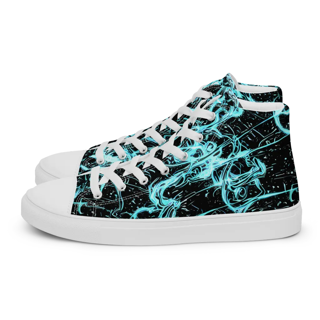Snyder Swirls on Women's High Top Canvas Shoes — Left