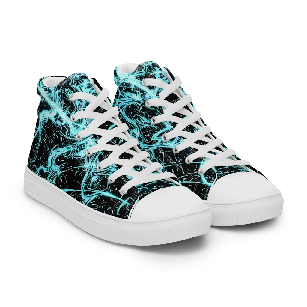 Snyder Swirls on Women's High Top Canvas Shoes — Right Front