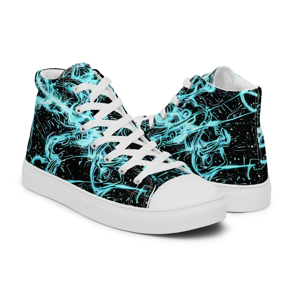 Snyder Swirls on Women's High Top Canvas Shoes — Right