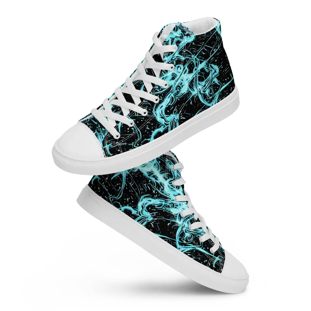 Snyder Swirls on Women's High Top Canvas Shoes — Front