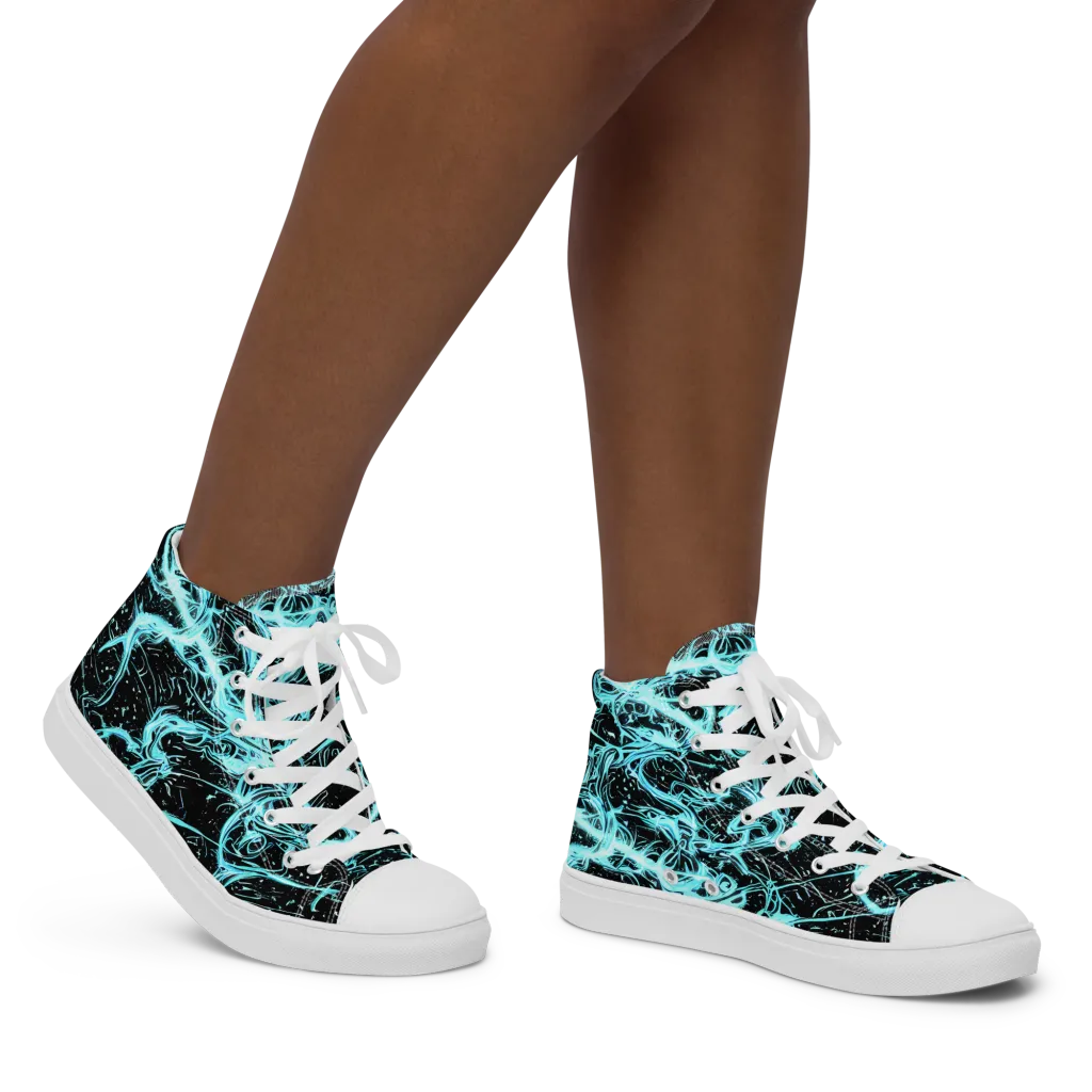 Snyder Swirls on Women's High Top Canvas Shoes — Right