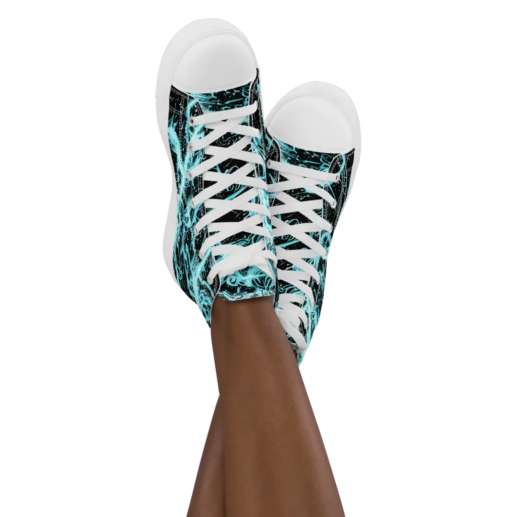 Snyder Swirls on Women's High Top Canvas Shoes — Front