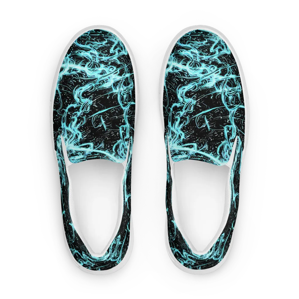 Snyder Swirls on Men's Slip-On Canvas Shoes — Front