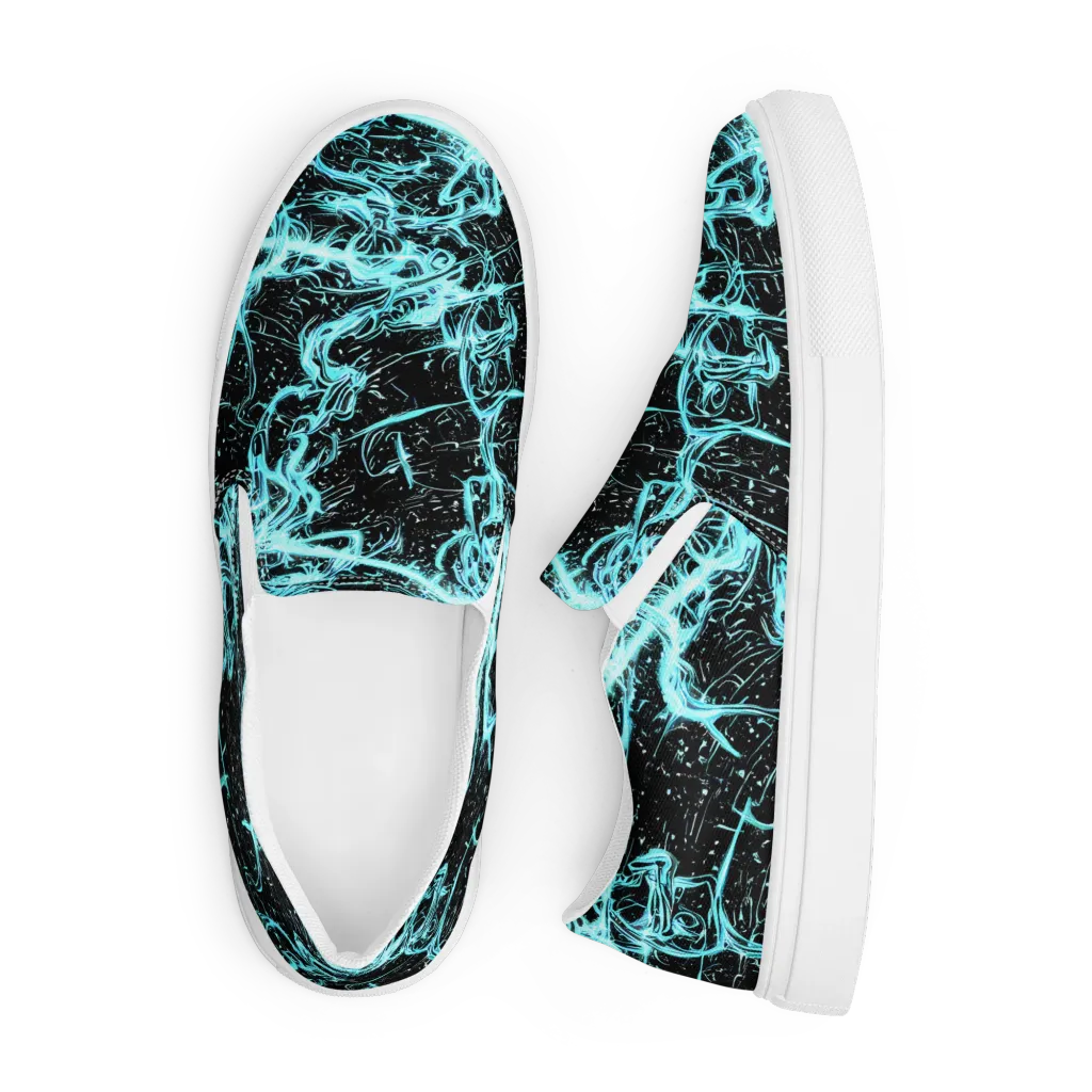 Snyder Swirls on Men's Slip-On Canvas Shoes — Front