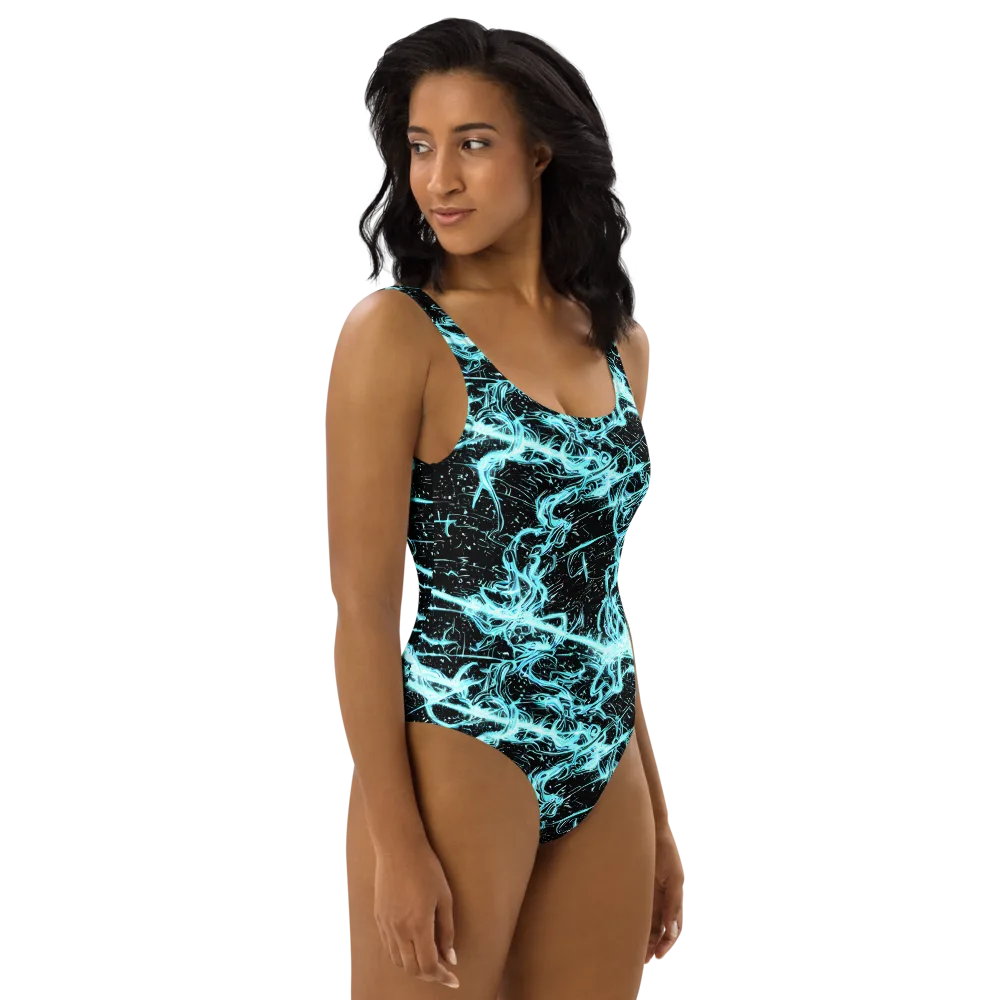 Snyder Swirls on One-Piece Swimsuit — Right