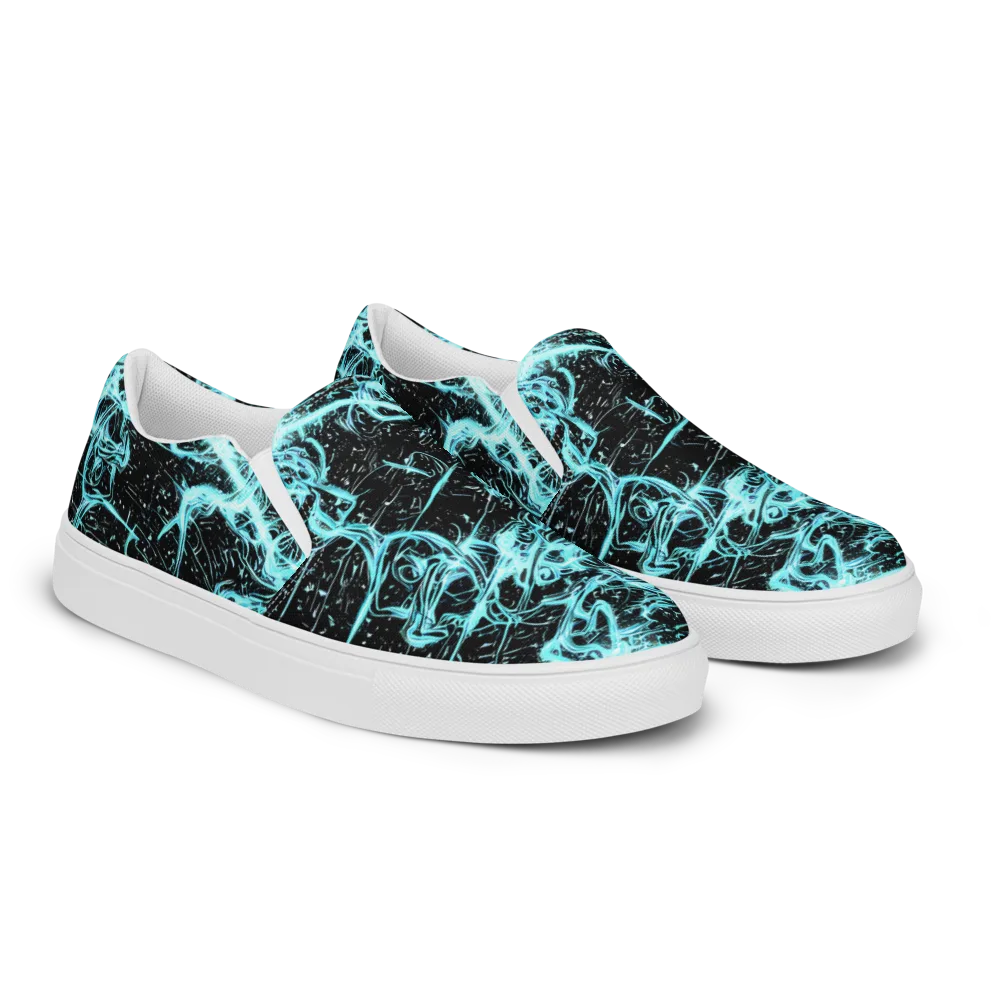 Snyder Swirls on Women's Slip-On Canvas Shoes — Right Front