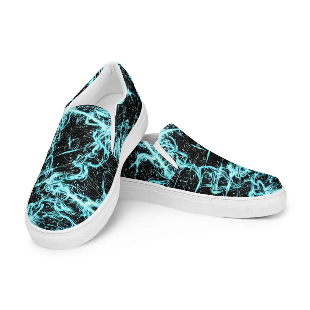 Snyder Swirls on Women's Slip-On Canvas Shoes — Left Front