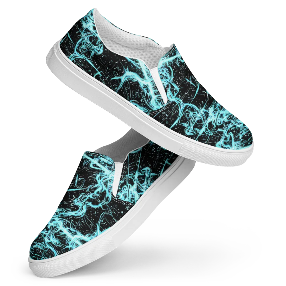 Snyder Swirls on Women's Slip-On Canvas Shoes — Front