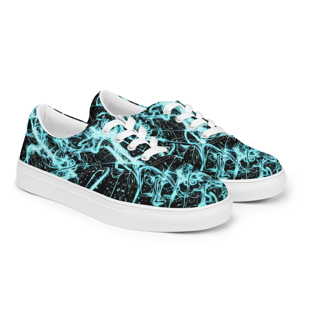Snyder Swirls on Men's Lace-Up Canvas Shoes — Right Front
