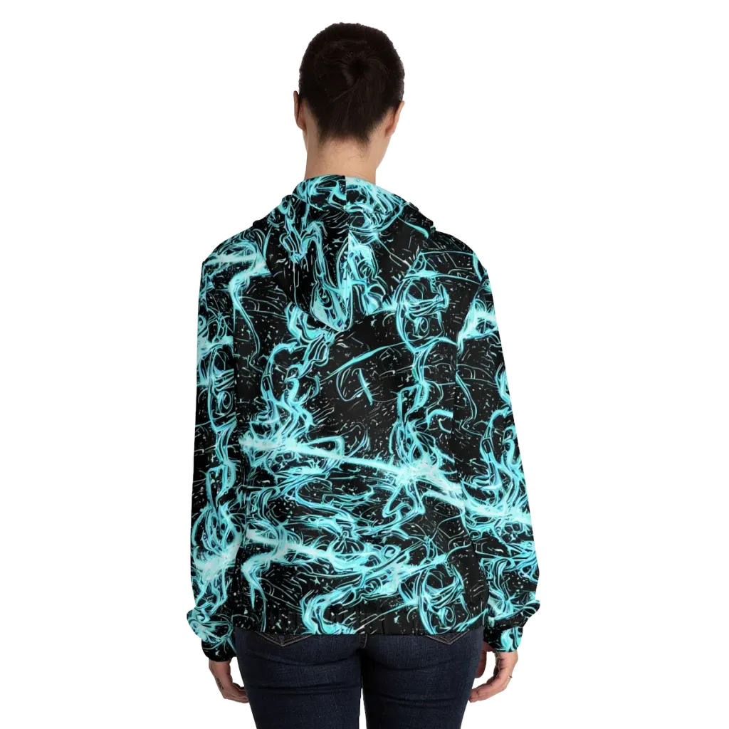 Snyder Swirls on Women's Full-Zip Hoodie — Back On Person