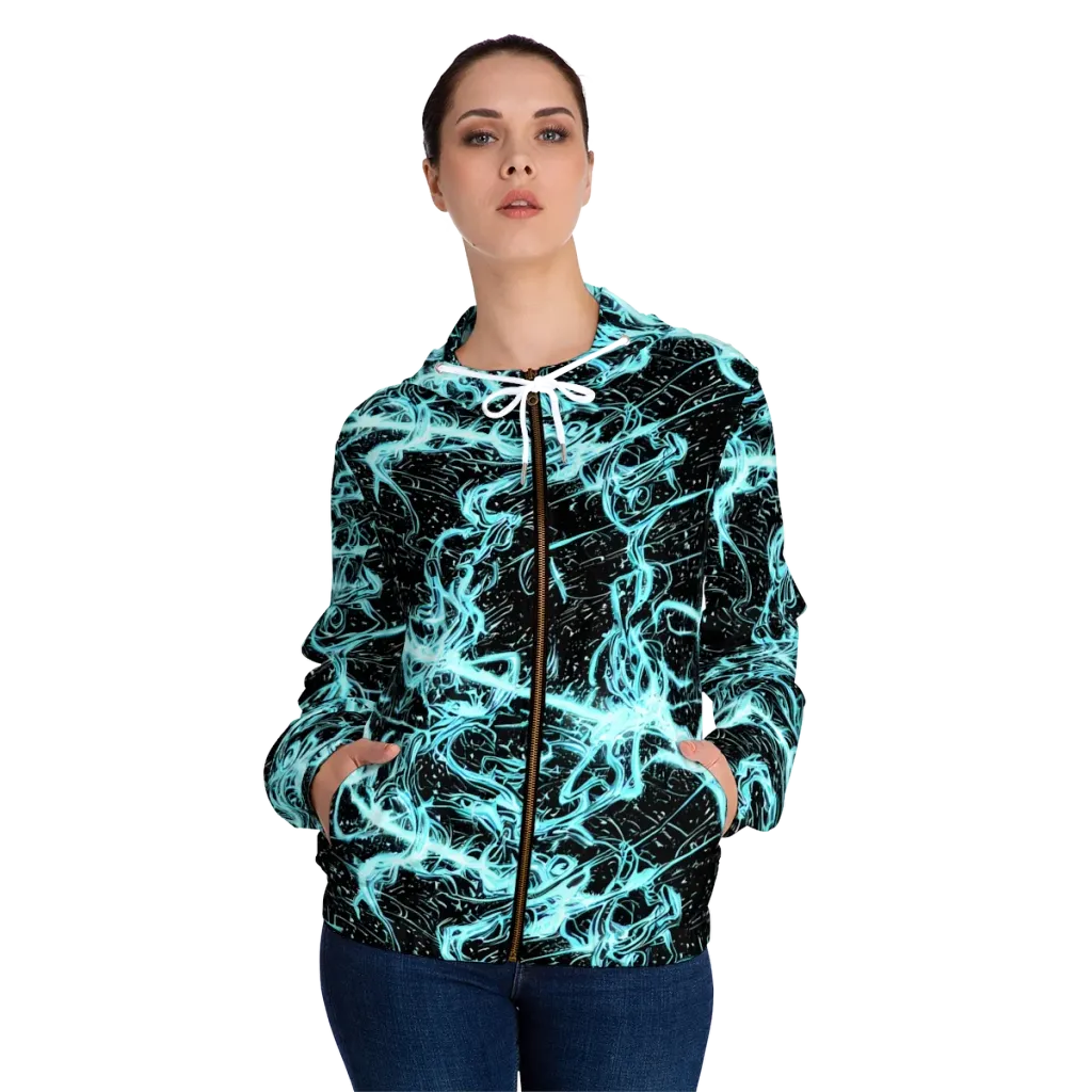 Snyder Swirls on Women's Full-Zip Hoodie — Front On Person