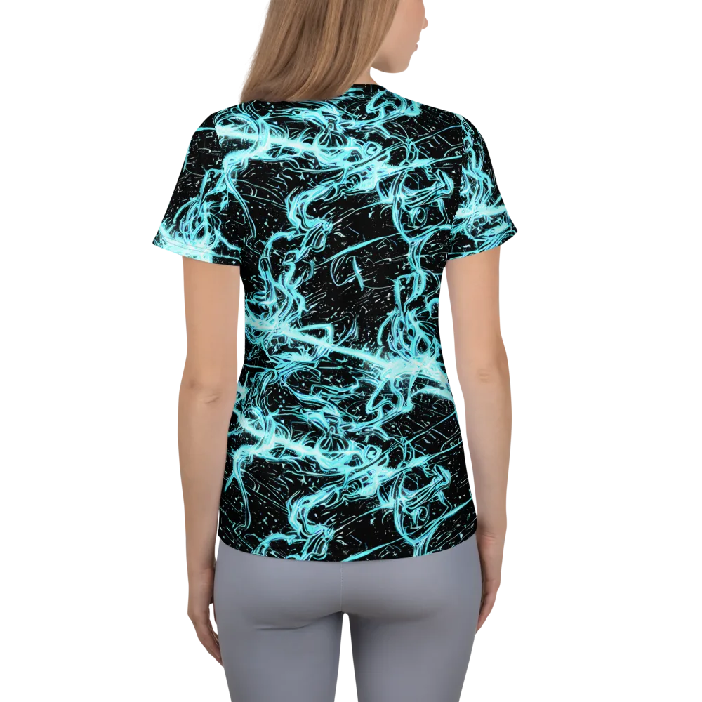 Snyder Swirls on Women's Athletic T-Shirt — Back