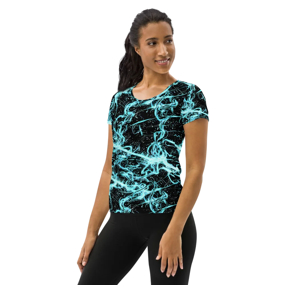 Snyder Swirls on Women's Athletic T-Shirt — Left
