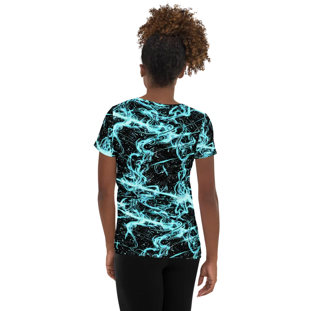 Snyder Swirls on Women's Athletic T-Shirt — Back