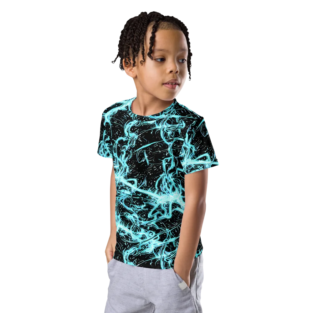 Snyder Swirls on Kids Crew Neck T-Shirt — Left Front